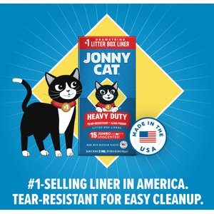 Jonny Cat Heavy Duty Tear-Resistant Litter Box Liners, Jumbo, 15 count