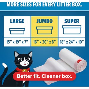 Jonny Cat Heavy Duty Tear-Resistant Litter Box Liners, Jumbo, 15 count