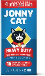 Jonny Cat Heavy Duty Tear-Resistant Litter Box Liners, Jumbo, 15 count