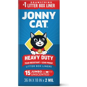 Jonny Cat Heavy Duty Tear-Resistant Litter Box Liners, Jumbo, 15 count
