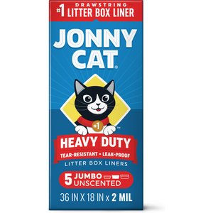 Jonny Cat Heavy Duty Tear-Resistant Litter Box Liners, Jumbo, 5 count
