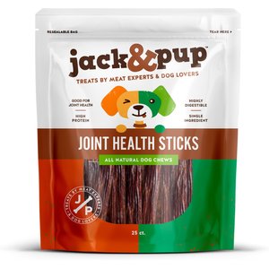 Jack & Pup Joint Health 6-inch Beef Gullet Sticks Dog Treats, 25 count