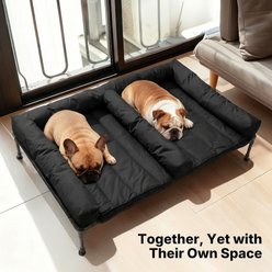 Veehoo Double Dog Elevated Dog Bed, Black, X-Large slide 2 of 7