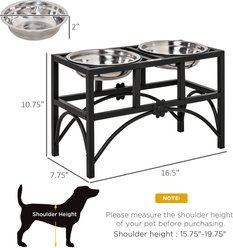 Zeus & Ruta Elevated Food Storage Metal Dog Food Bowl, Black, Medium slide 2 of 4