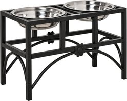 Zeus & Ruta Elevated Food Storage Metal Dog Food Bowl, Black, Medium