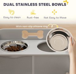 Zeus & Ruta Elevated Food Storage Wooden Dog Bowl, Gray, Medium slide 2 of 6
