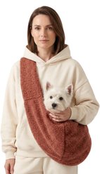 PawsPik Snuggle Sling Plush Pet Carrying Bag, Orange slide 1 of 9