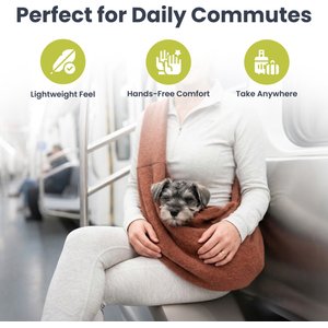 PawsPik Snuggle Sling Plush Pet Carrying Bag, Orange