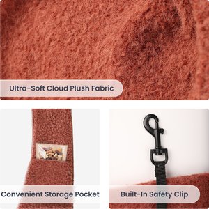 PawsPik Snuggle Sling Plush Pet Carrying Bag, Orange