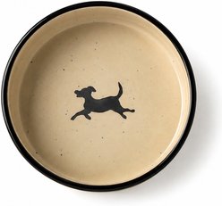 PetRageous Designs Chasing Dogs 6.5-in Round Stoneware Ceramic Dog Bowl, Natural, 2.5-cup slide 2 of 4