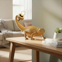 Storied Home Resin Chameleon Shaped Lamp with Inline Switch, Gold Finish slide 2 of 3