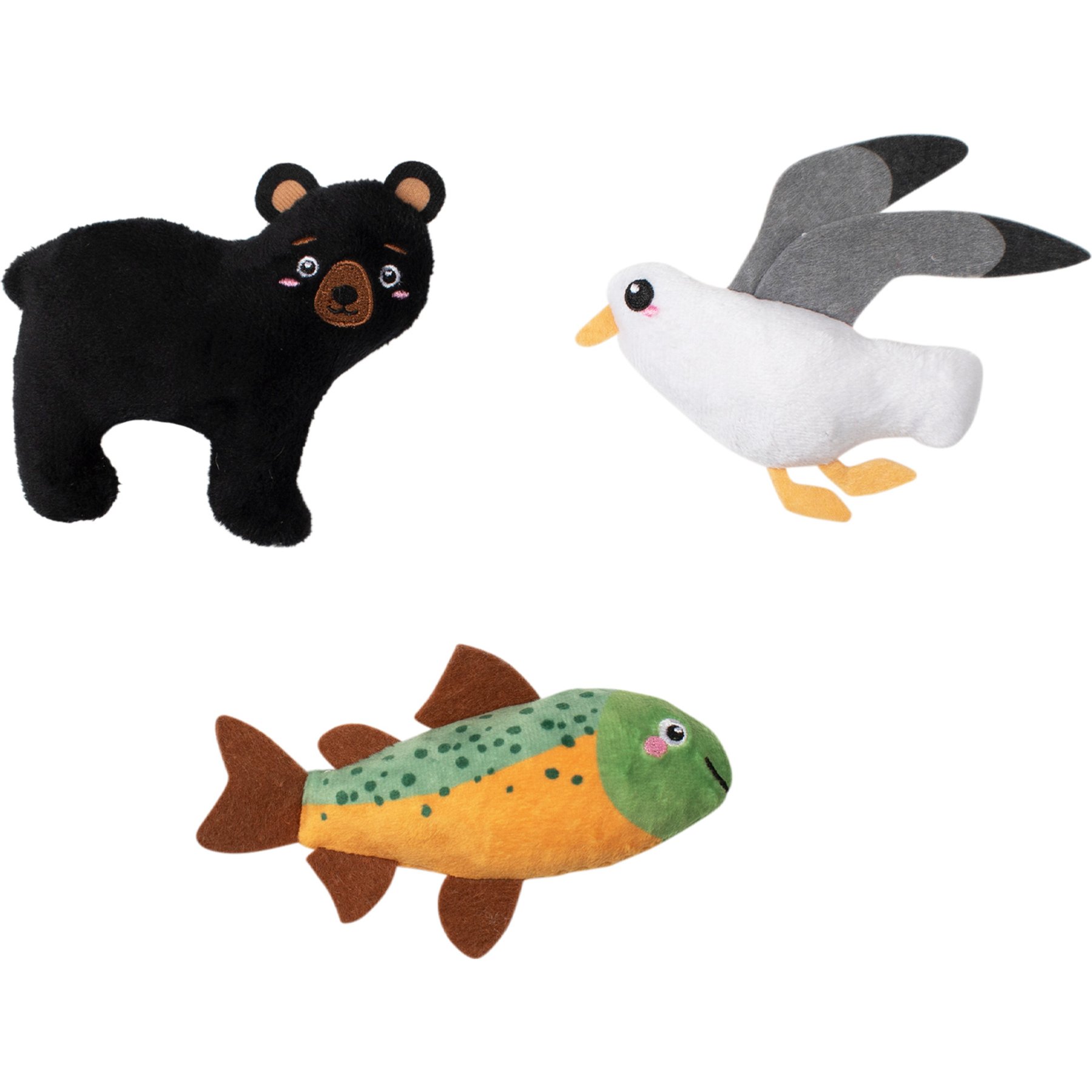 Fringe Studio Lake Cruisers Dog Toy Set, Multicolor, Small: 4.25 x 4.25-in, 3 count