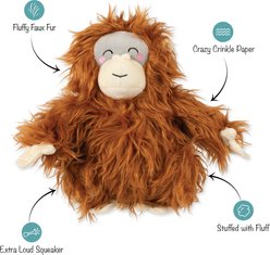 Fringe Studio Oranga Hug Plush Dog Toy, Multicolor, 8.5 x 10.5 x 5-in slide 2 of 2