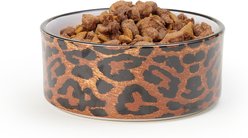 PetRageous Designs Leopard Bone 6-in Round Stoneware Ceramic Dog Bowl, Orange/Black, 3.5-cup slide 2 of 4