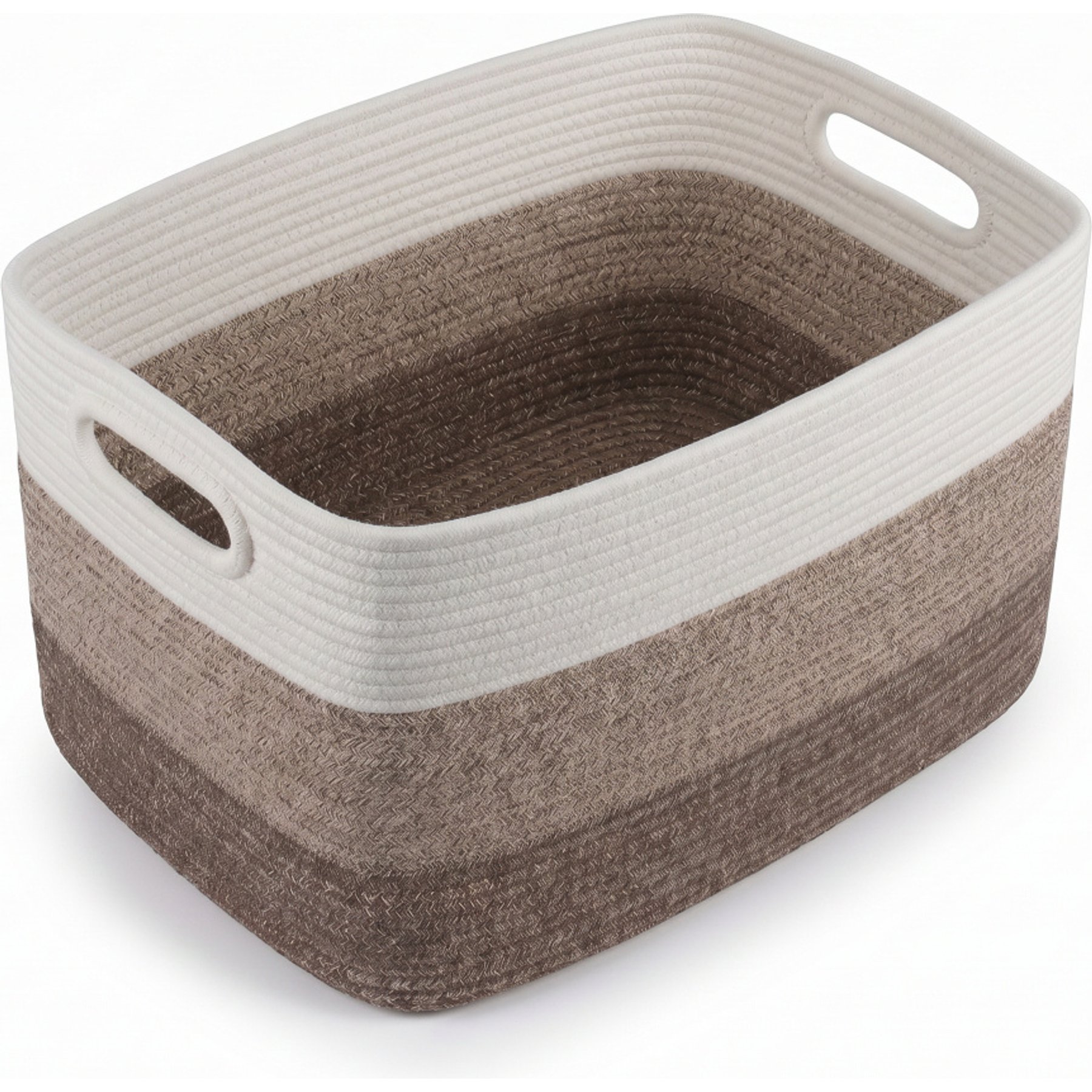 HOMAGICO Cotton Rope Clothes Food Storage Basket Dog & Cat Toy Bin, Large: 22 x 18 x 13-in, Gradient Yellow