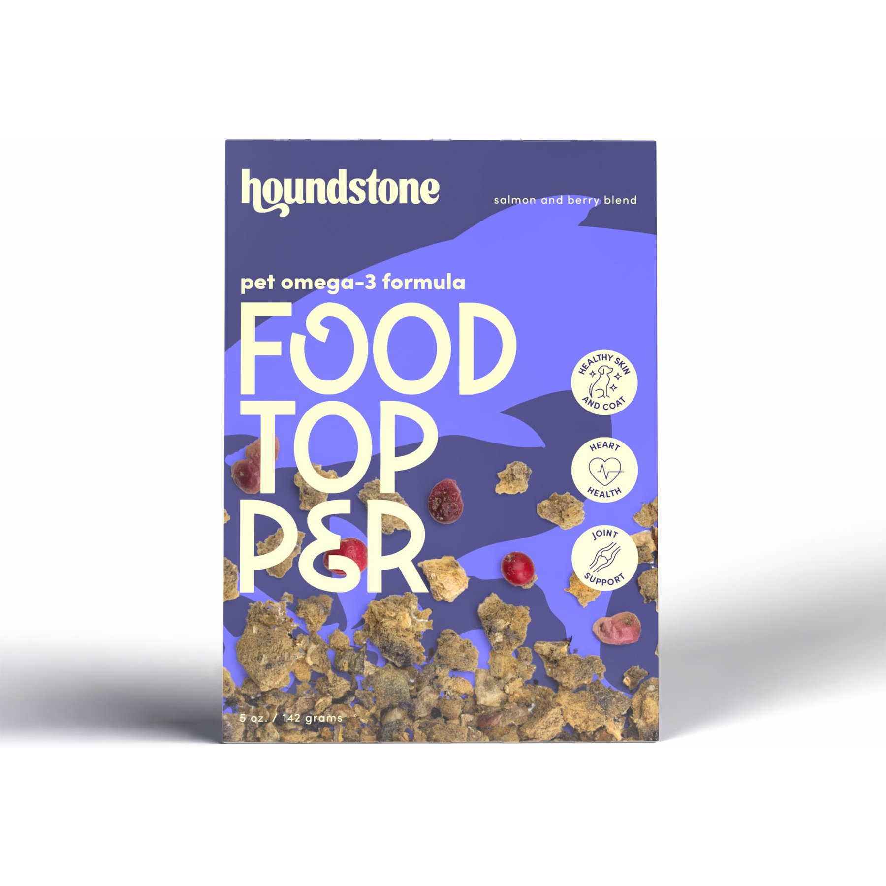 Houndstone Omega Formula Grain-Free Salmon Freeze-Dried Dog Food Topper, 5-oz box