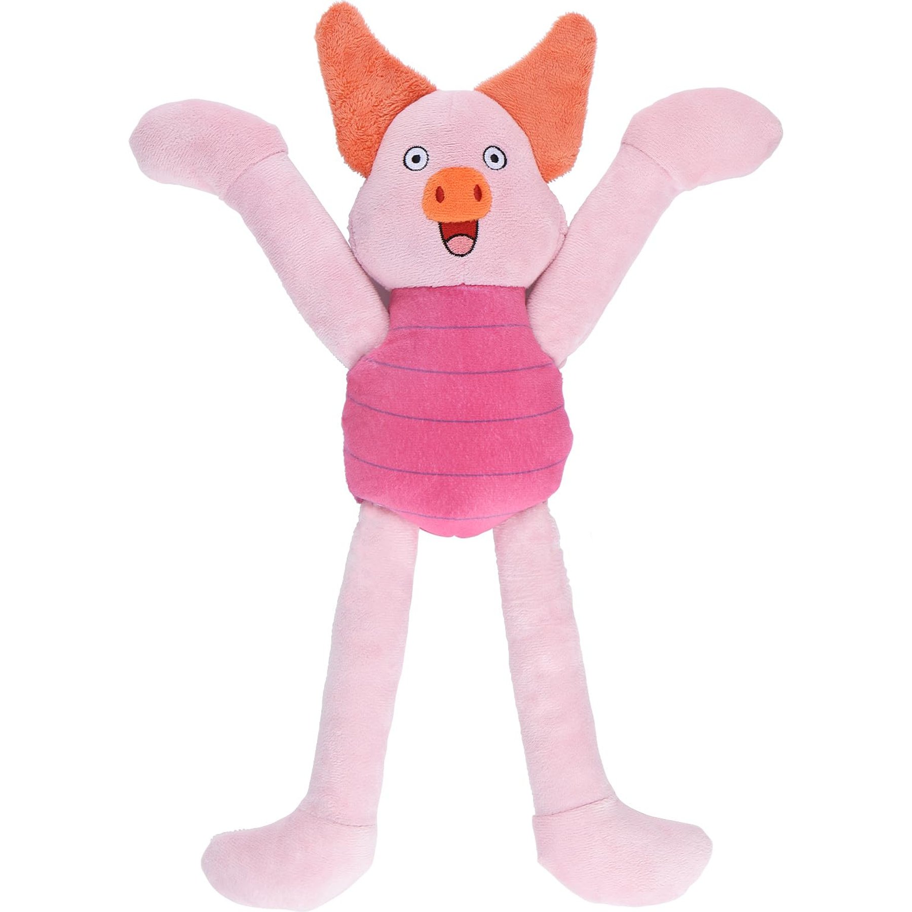 Potaroma Interactive Durable Crinkle Paper Pig Chew Boredom Stuffed Exercise Squeaky Plush Dog Toy, Pink