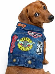 Heads or Tails Pup Ruff & Roll Denim Dog Vest, XX-Large
