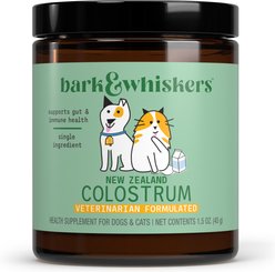 Bark and Whiskers New Zealand Colostrum Powdered Immune Supplement for Dogs & Cats, 1.5-oz jar