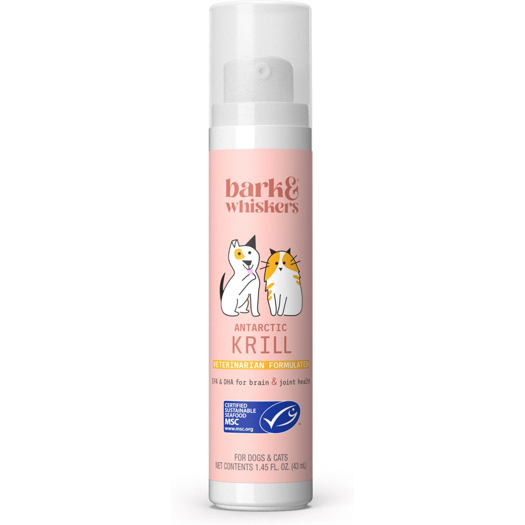 Bark and Whiskers Antarctic Krill Liquid Dog & Cat Supplement, 1.45-fl oz bottle