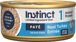 Instinct Limited Ingredient Diet Real Turkey Recipe Grain-Free Pate Wet Cat Food, 5.5-oz can, case of 12 slide 1 of 9