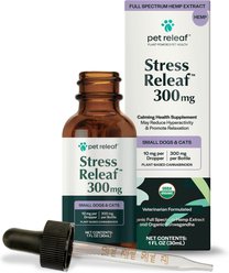 Pet Releaf Stress Releaf Organic Full Spectrum Hemp Extract Oil & Ashwagandha Liquid Calming Health Supplement for Small Dogs & Cats, 1-fl oz bottle