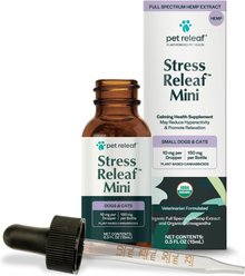 Pet Releaf Stress Releaf Organic Full Spectrum Hemp Extract Oil & Ashwagandha Liquid Calming Health Supplement for Dogs & Cats, 15-mL bottle