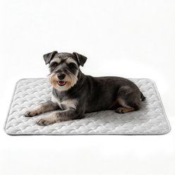 AIPERRO Cool Pet Pad Cooling Bolster Dog Crate Mat, Grey, Large