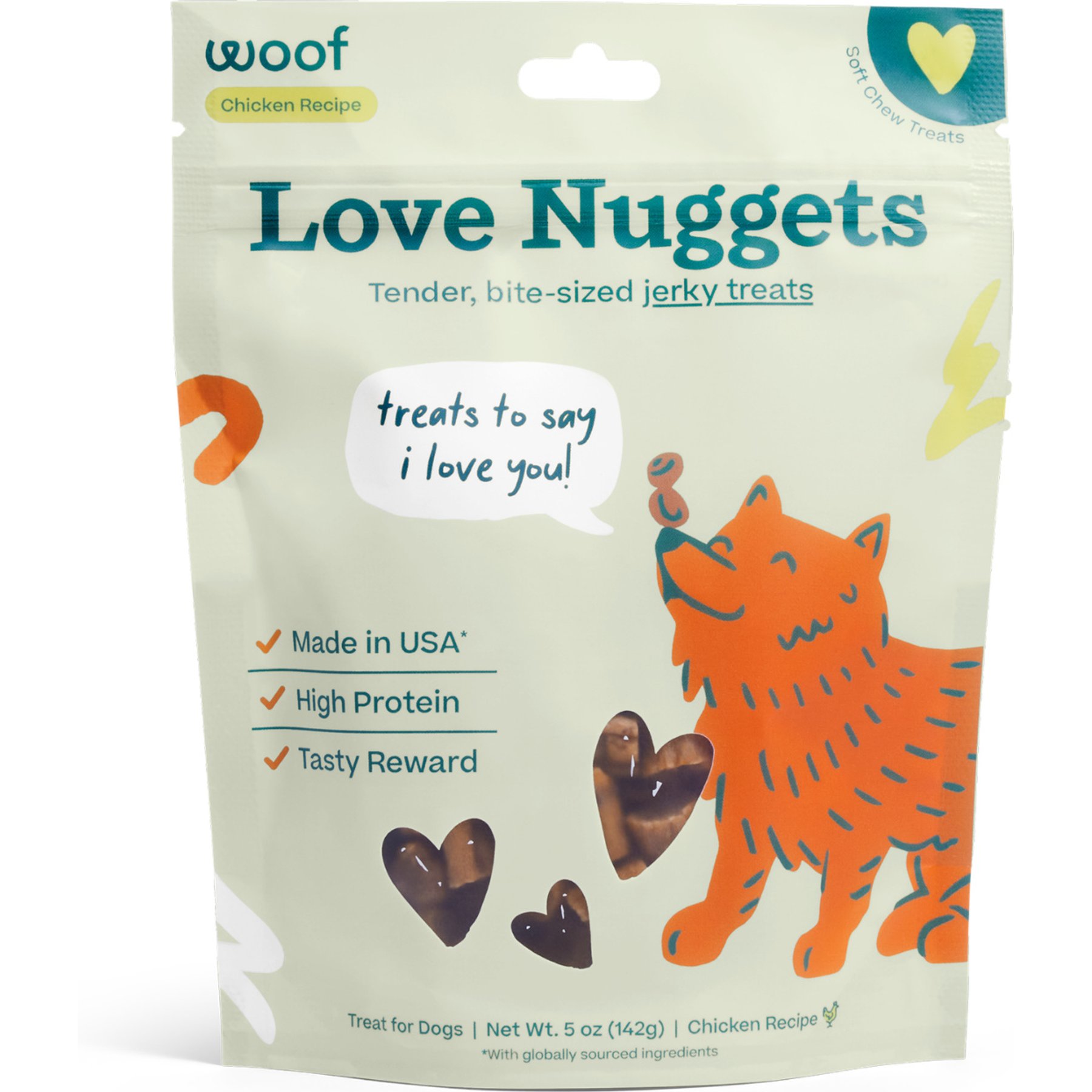 Woof Love Nuggets Chicken Flavor Soft & Chewy Dog Treats, 5-oz bag