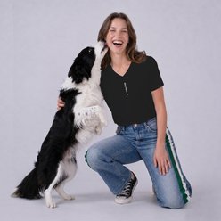 BORED REBEL Dog Mom Super Soft V-Neck T-Shirt, Black, XX-Large slide 2 of 7