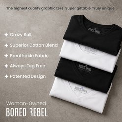 BORED REBEL My Dog Thinks I'm Awesome Super Soft V-Neck T-Shirt, Black, XX-Large slide 2 of 7