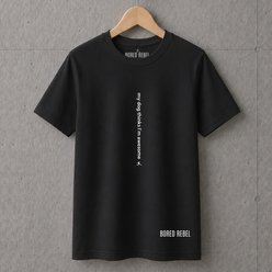 BORED REBEL My Dog Thinks I'm Awesome Super Soft Crew Neck T-Shirt, Black, XX-Large