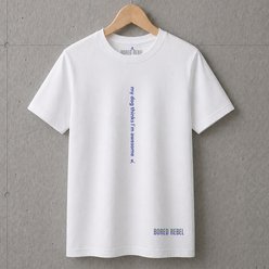 BORED REBEL My Dog Thinks I'm Awesome Super Soft Crew Neck T-Shirt, White, Small slide 1 of 7