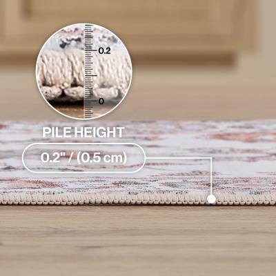Show full view: JONATHAN Y Arabella Vintage Floral Border Machine-Washable Area Rug, Cream & Terra, 4 x 6-ft slide 7 of 8