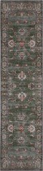 JONATHAN Y Arabella Vintage Floral Border Machine-Washable Area Rug, Green & Brown, Runner: 2 x 8-ft slide 2 of 7