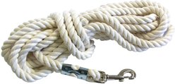 Intrepid International Cotton Rope Horse Lunge Line with Snap, White, 1/2-in x 25-ft