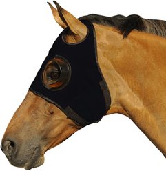 Intrepid International Can't See Back Quarter Cup Horse Blinker Hood, Black