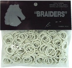 Intrepid International Horse Mane & Tail Braiding Bands, White, 500 count