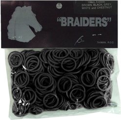 Intrepid International Horse Mane & Tail Braiding Bands, Black, 500 count