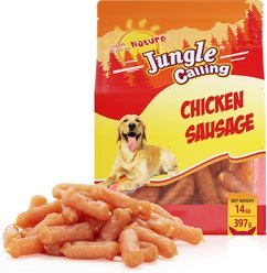 Jungle Calling Chicken Sausage Grain-Free & High-Protein Dog Treats, 14-oz bag