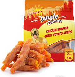 Jungle Calling Skinless Chicken Gluten-Free & Grain-Free Wrapped Sweet Potato Chewy Dog Treats, 25-oz bag