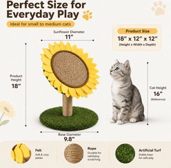 Furry Groves Sunflower 18-in Polyester Modern Cat Scratching Post, Yellow slide 2 of 7