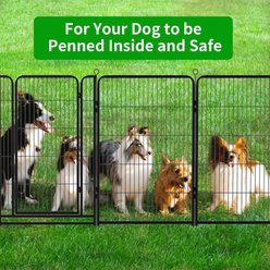 Kfvigoho Outdoor 12-Panel Anti-Rust with Doors Portable Heavy-Duty Steel Dog Fence Playpen, Snowy Black, 32 x 47-in slide 2 of 8