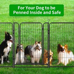 Kfvigoho Outdoor 12-Panel Anti-Rust Coating-Strengthened with Doors Portable Heavy-Duty Steel Fence Dog Playpen, Snowy Black, 32 x 40-in slide 2 of 9