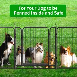 Kfvigoho Outdoor 12-Panel Anti-Rust with Doors Portable Heavy-Duty Steel Dog Fence Playpen, Snowy Black, 32 x 32-in slide 2 of 8