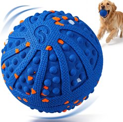 Vacqueen Interactive Automatic Rolling ETPU Rechargeable Waterproof Dog Ball Toy, 3.15-in, Blue
