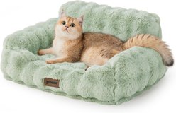 ZOMISIA Non-Slip Bottom Fluffy Faux Fur Orthopedic Sofa Dog & Cat Bed with Removable Washable Cover, Small: 24 x 18 x 10-in, Sage Green slide 1 of 8