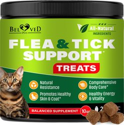 Beloved Pets Flea & Tick Prevention Support Salmon Flavor Treats for Cats, 10-oz jar