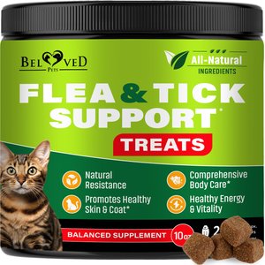 Beloved Pets Flea & Tick Prevention Support Salmon Flavor Treats for Cats, 10-oz jar