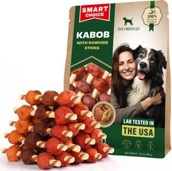Beloved Pets All Natural Pet Dried Snacks Human Grade Rawhide & Grain-Free Kabobs Chicken & Duck Dental Dog Treats, 10.6-oz bag